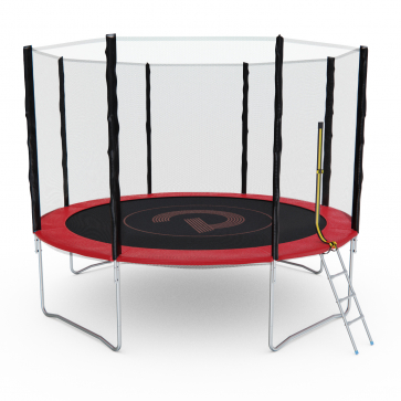 Батут с сеткой DFC PELPO 12ft с лестницей, RED - 4